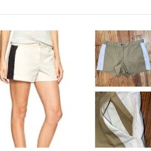 NEW Gap two tone Khaki side stripe Colorblock short Shorts sz 2